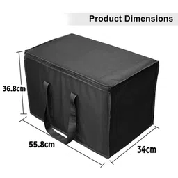Storite 2 Pack Nylon Moisture Proof Multi-Purpose 70 L Large Toys Storage Bag/Books Magazine/Blankets/Clothes Storage Organizer with Zip and Handle Rectangular(Black) image 2