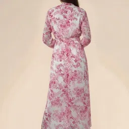 Outzidr Floral Print A-Line Midi Dress image 2