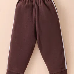 Zero Male Interlock Knit Full Length Track Pants with Sports Print Pack of 3 - Brown Red & Royal Blue image 3