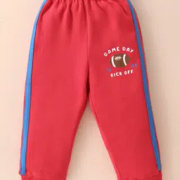 Zero Male Interlock Knit Full Length Track Pants with Sports Print Pack of 3 - Brown Red & Royal Blue image 4