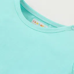 BLUSHES Christmas Theme 100% Cotton Full Sleeves My First Christmas Text Printed Romper - Sea Green image 5