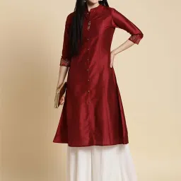 Rangita Maroon A Line Kurta image 4