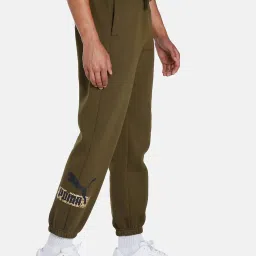 Puma Deep Olive Relaxed Fit Printed Joggers image 4