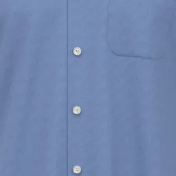 Peter England Blue Cotton Regular Fit Textured Shirt image 3