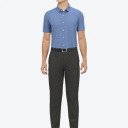 Peter England Blue Cotton Regular Fit Textured Shirt image 4