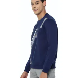 Allen Solly Navy Cotton Regular Fit Printed Sweatshirt image 3