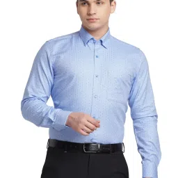 Raymond Blue Contemporary Fit Printed Shirt image 1