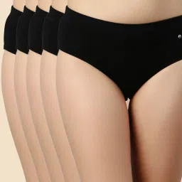 Enamor Jet Black Hipster Panty - Pack of 5 image 1