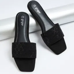 Ginger by Lifestyle Women's Black Casual Sandals image 1