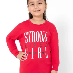 Bodycare Kids Red Graphic Print Full Sleeves T-Shirt image 1