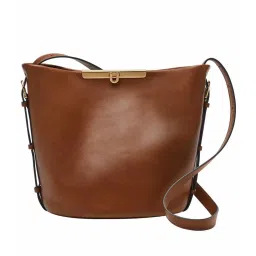 Fossil Brown Penrose Medium Leather Bucket Bag image 1