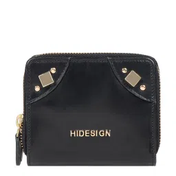 Hidesign Rockstar Indie W1 RF Black Rivets Rfid Zip Around Wallet for Women image 1