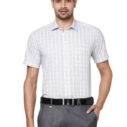 Park Avenue White Regular Fit Checks Shirt-picture-25