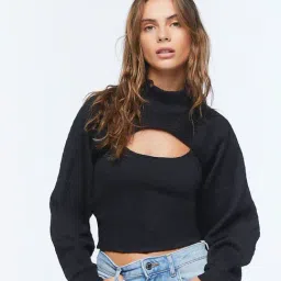 Forever 21 Black Regular Fit Crop Top-picture-34