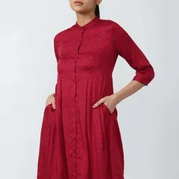 Van Heusen Pink Printed A-Line dress-picture-21