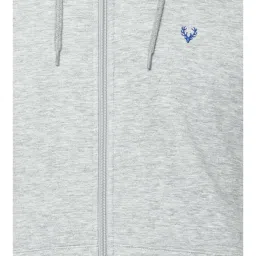 Allen Solly Light Grey Cotton Regular Fit Self Pattern Hooded Sweatshirt image 4
