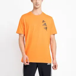 Adidas Orange Cotton Regular Fit Printed Sports T-Shirt-picture-33
