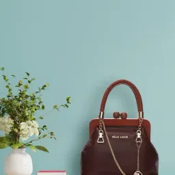 PELLE LUXUR Brown Small Satchel HandBag-picture-34