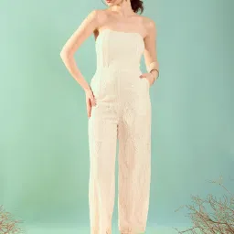 KASSUALLY White Lace Jumpsuit image 1