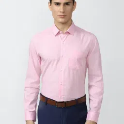 Peter England Pink Cotton Slim Fit Shirt-picture-26