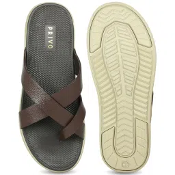 Privo by Inc.5 Men's Brown Cross Strap Sandals image 3