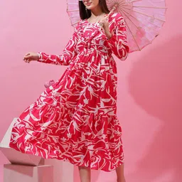 Honky Tonky Women Printed Fit & Flare Maxi Dress-image-98