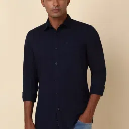 Allen Solly Navy Cotton Regular Fit Shirt image 1