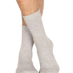 Jockey Light Grey Ribbed Crew Socks image 1