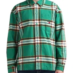Tommy Hilfiger Green Cotton Regular Fit Checks Shirt image 1