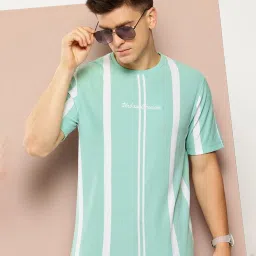 Club York Mint Green Regular Fit Striped Crew T-Shirt image 1