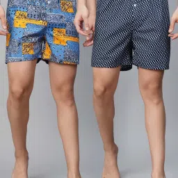 Urban Scottish Multicolored Regular Fit Printed Boxers - Pack Of 2 image 1