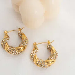 Perfectly Average Studded Twisted Hoops for Women & Girls image 1