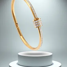 RKB Sales Women Cubic Zirconia Antique Gold-Plated Cuff Bracelet-picture-38