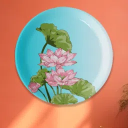 Nestroots Pichwai Print Multicolor Porcelain Wall Plate image 1