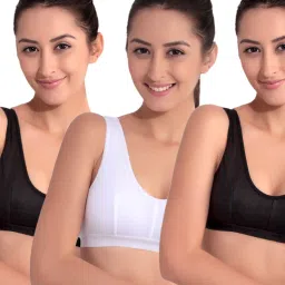 Floret Multicolor Non Wired Non Padded Sports Bra (Pack Of 3) image 1