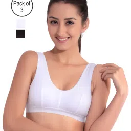 Floret Multicolor Non Wired Non Padded Sports Bra (Pack Of 3) image 2