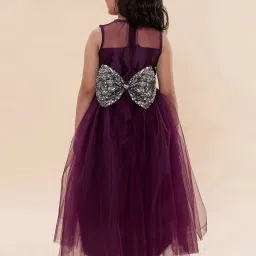 A.T.U.N. Kids Purple & Silver Embellished Gown image 2