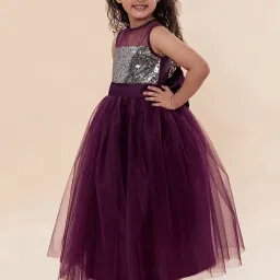 A.T.U.N. Kids Purple & Silver Embellished Gown image 3