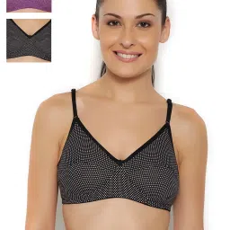 Floret Multicolor Non Wired Non Padded Full Coverage Bra (Pack Of 3) image 2