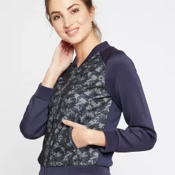 Carlton London Navy Printed Jacket image 3