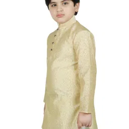 SG Yuvraj Kids Beige Self Design Kurta image 3
