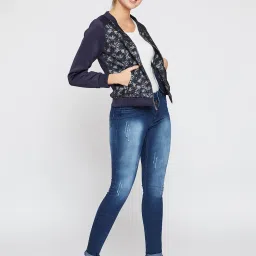 Carlton London Navy Printed Jacket image 4