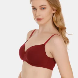 Zivame Beet Red Non Wired Padded T-Shirt Bra image 3