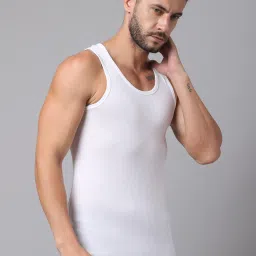 Cantabil White Cotton Regular Fit Vest image 4