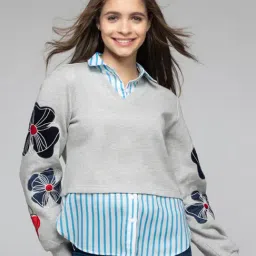 SHAYE Grey Printed Sweatshirt-picture-27