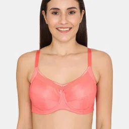 Zivame Peach Under Wired Non Padded Full Coverage Bra image 1