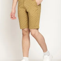 Cantabil Khaki Cotton Regular Fit Printed Shorts image 3