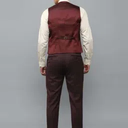 Louis Philippe Maroon Slim Fit Three Piece Suit image 4