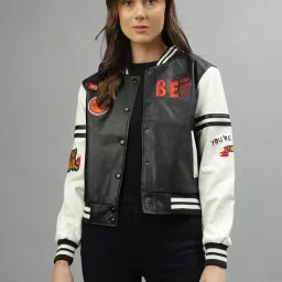 Elle Black & White Color-Block Jacket-picture-26