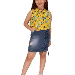 Cutecumber Girls Yellow Embellished Regular Fit Dress-image-79